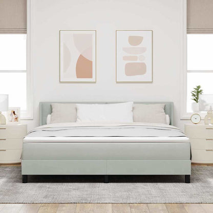 Letto a molle con testiera Grigio chiaro 200 x 180 cm Velluto | homemem39