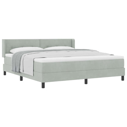 Letto a molle con testiera Grigio chiaro 200 x 180 cm Velluto | homemem39