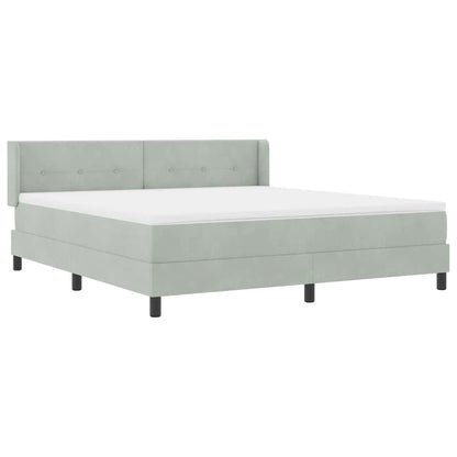 Letto a molle con testiera Grigio chiaro 200 x 180 cm Velluto | homemem39