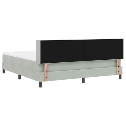 Letto a molle con testiera Grigio chiaro 200 x 180 cm Velluto | homemem39