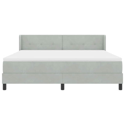 Letto a molle con testiera Grigio chiaro 200 x 180 cm Velluto | homemem39
