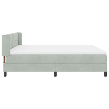 Letto a molle con testiera Grigio chiaro 200 x 180 cm Velluto | homemem39