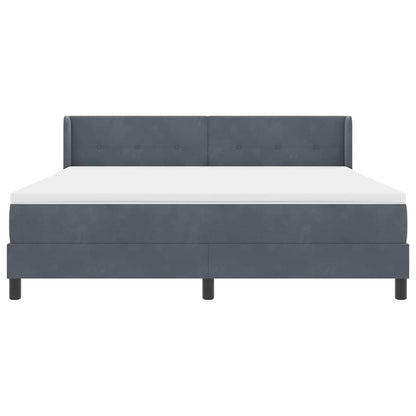 Letto a molle con testiera Grigio scuro 200 x 180 cm Velluto | homemem39