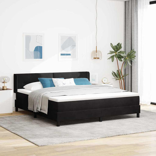 Letto a molle con testiera Nero 200 x 180 cm Velluto | homemem39