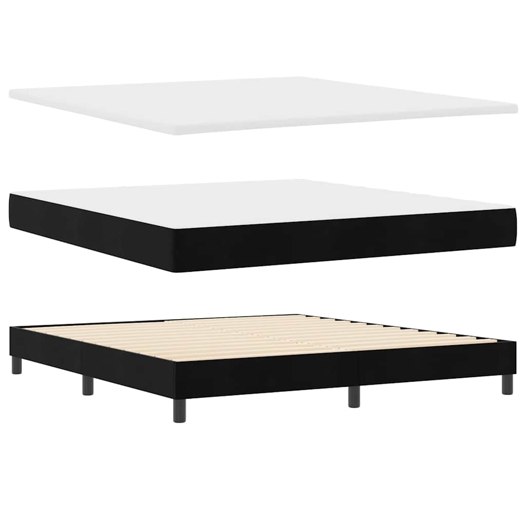 Letto a molle con testiera Nero 200 x 180 cm Velluto | homemem39