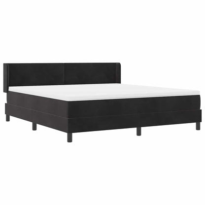 Letto a molle con testiera Nero 200 x 180 cm Velluto | homemem39