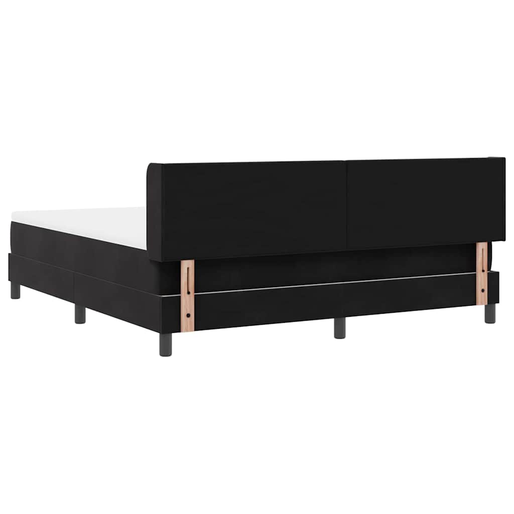 Letto a molle con testiera Nero 200 x 180 cm Velluto | homemem39
