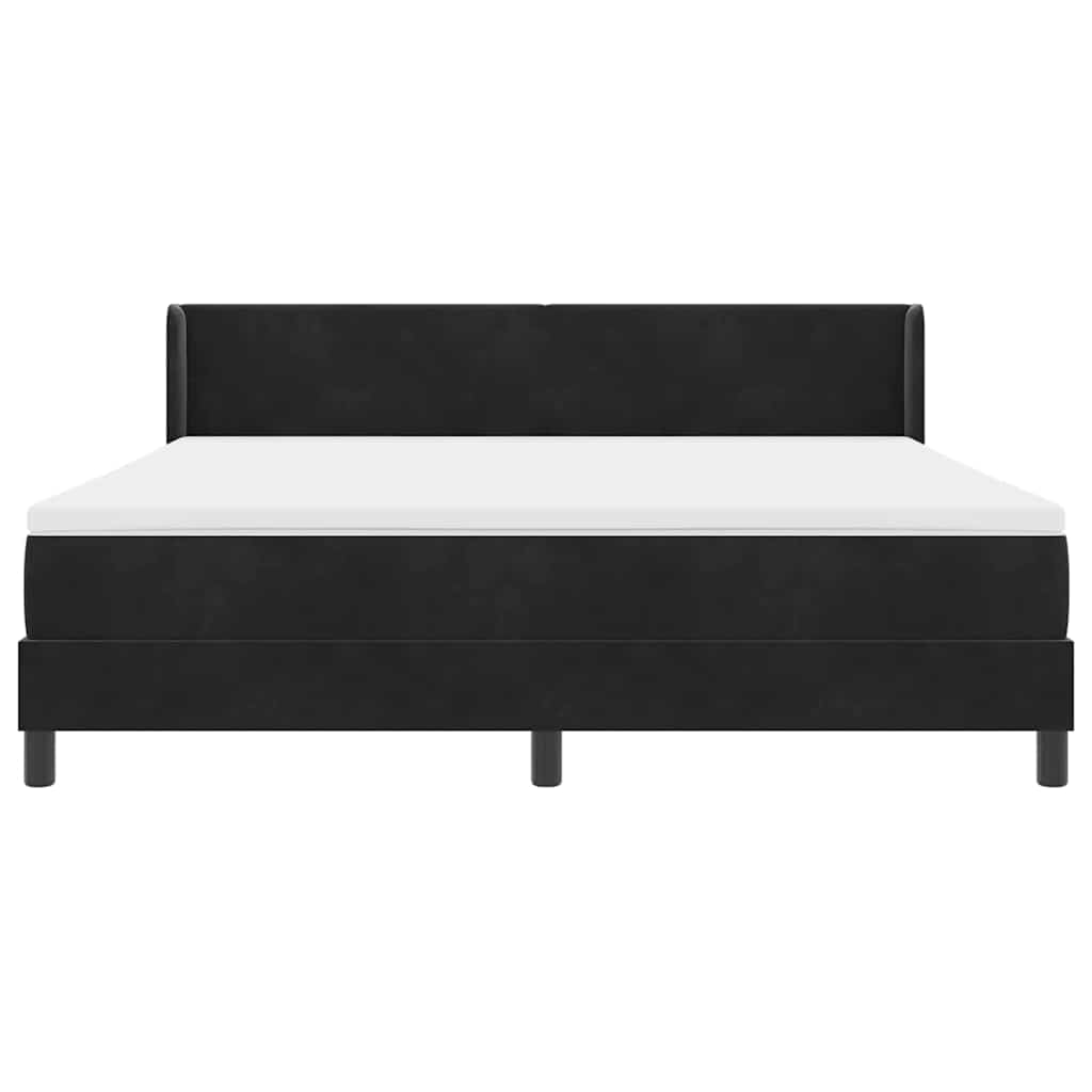 Letto a molle con testiera Nero 200 x 180 cm Velluto | homemem39