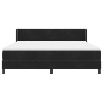 Letto a molle con testiera Nero 200 x 180 cm Velluto | homemem39