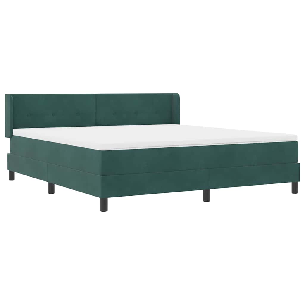 Letto a molle con testiera Verde Scuro 200 x 180 cm Velluto | homemem39