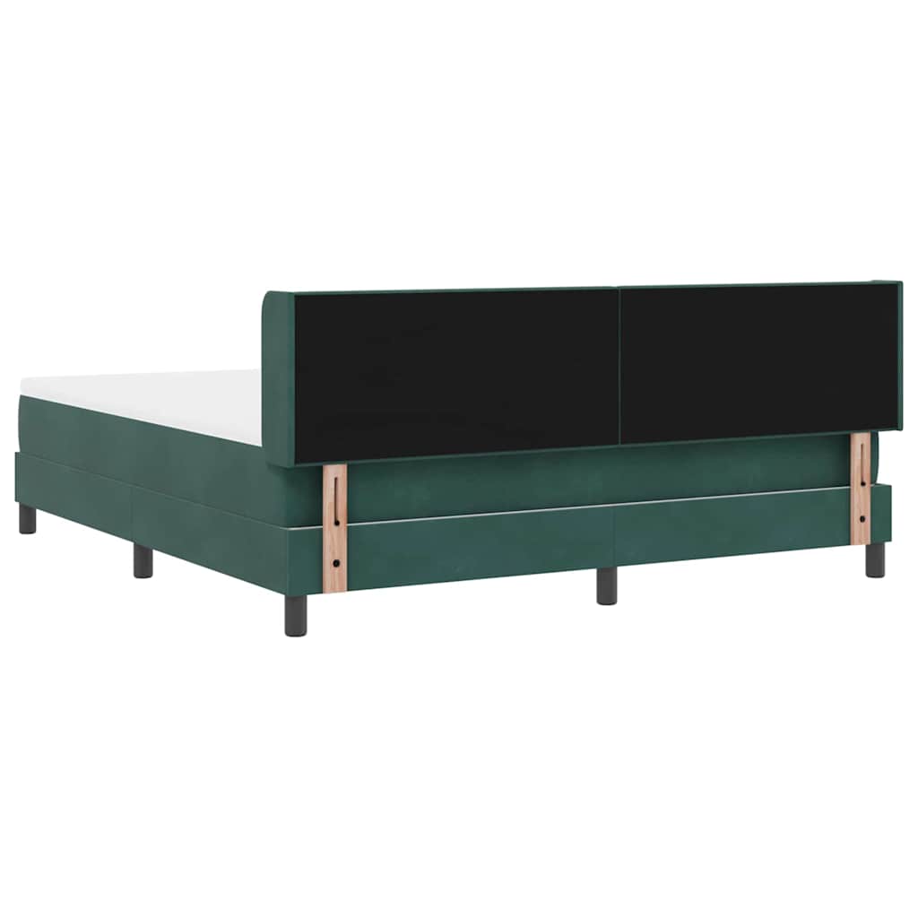 Letto a molle con testiera Verde Scuro 200 x 180 cm Velluto | homemem39