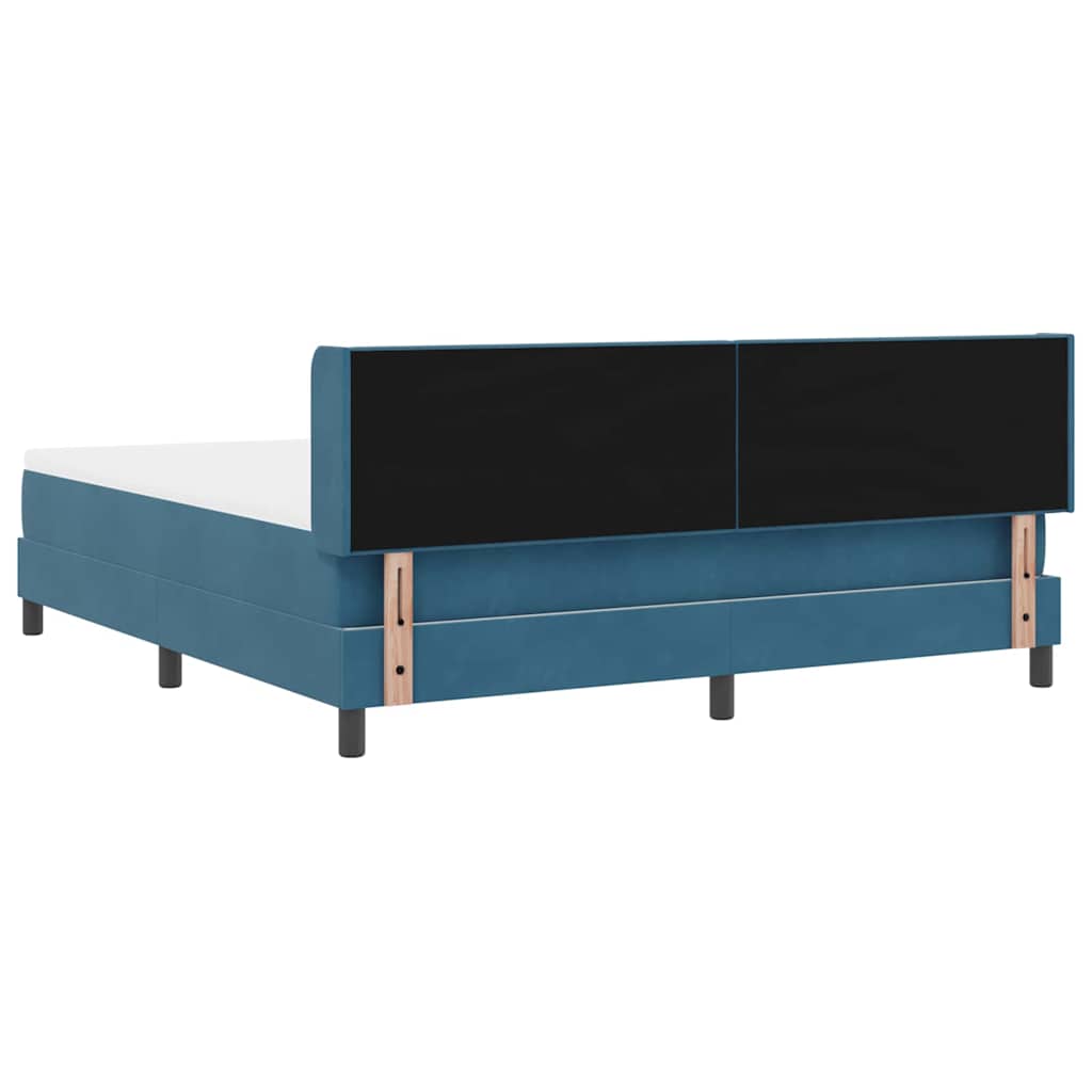 Letto a molle con testiera Blu Scuro 200 x 180 cm Velluto | homemem39