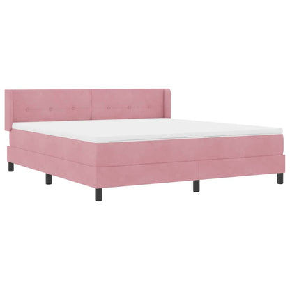 Letto a molle con testiera Rosa 200 x 180 cm Velluto | homemem39