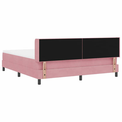 Letto a molle con testiera Rosa 200 x 180 cm Velluto | homemem39