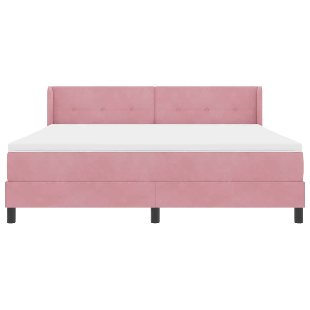Letto a molle con testiera Rosa 200 x 180 cm Velluto | homemem39