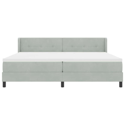 Letto a molle con testiera Grigio chiaro 200 x 200 cm Velluto | homemem39