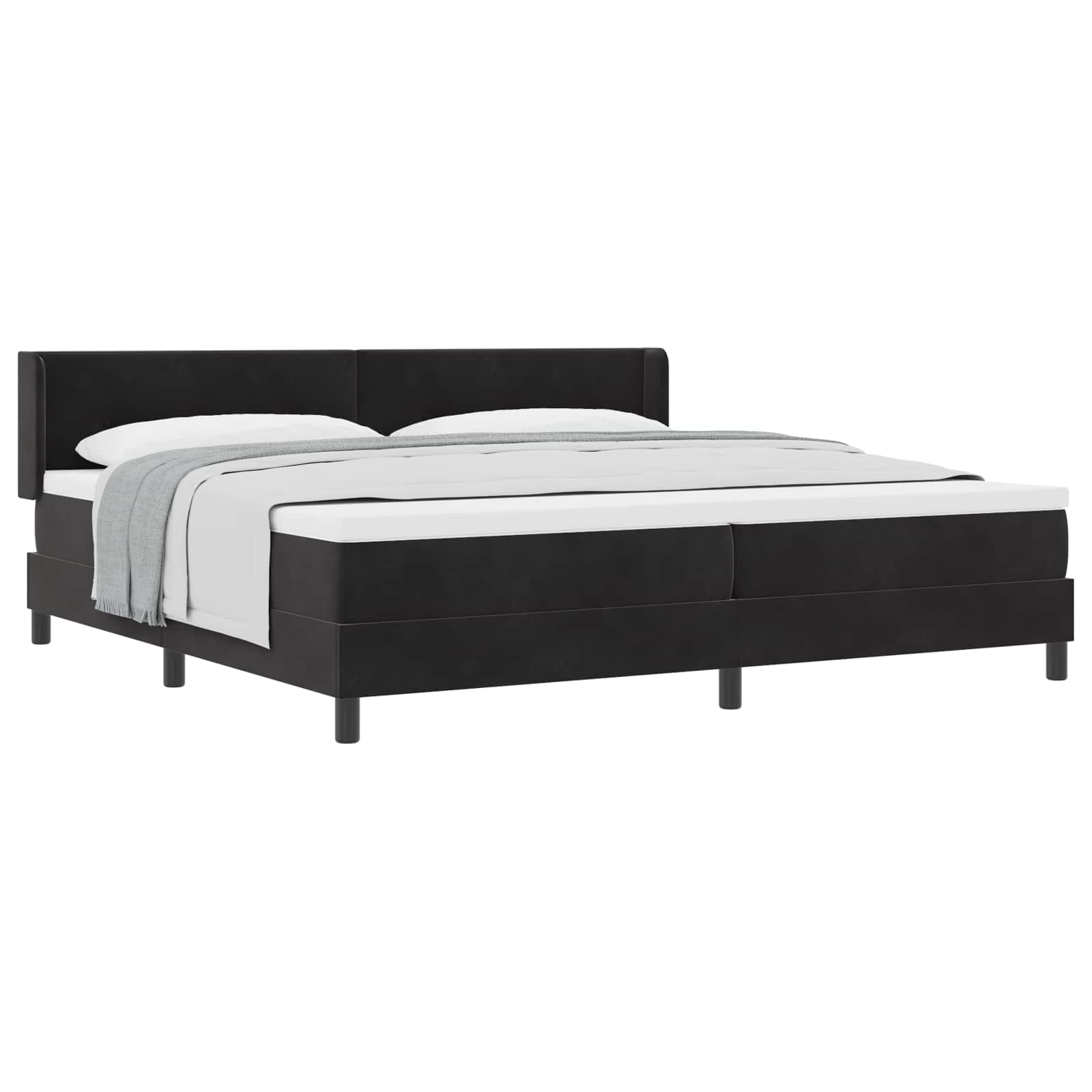 Letto a molle con testiera Nero 200 x 200 cm Velluto | homemem39