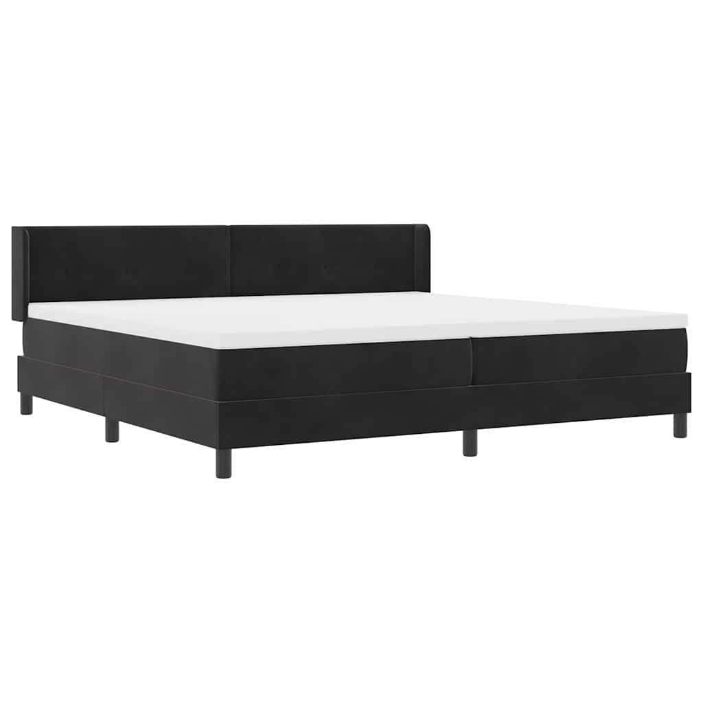 Letto a molle con testiera Nero 200 x 200 cm Velluto | homemem39