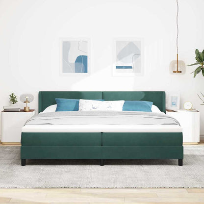 Letto a molle con testiera Verde Scuro 200 x 200 cm Velluto | homemem39
