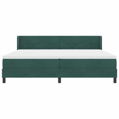 Letto a molle con testiera Verde Scuro 200 x 200 cm Velluto | homemem39