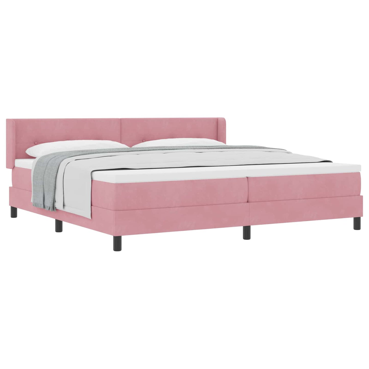 Letto a molle con testiera Rosa 200 x 200 cm Velluto | homemem39