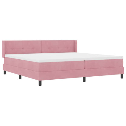 Letto a molle con testiera Rosa 200 x 200 cm Velluto | homemem39