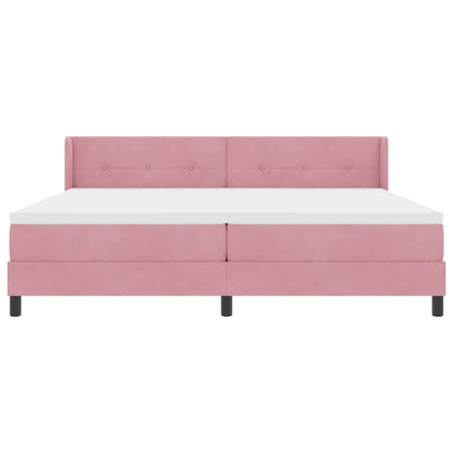 Letto a molle con testiera Rosa 200 x 200 cm Velluto | homemem39