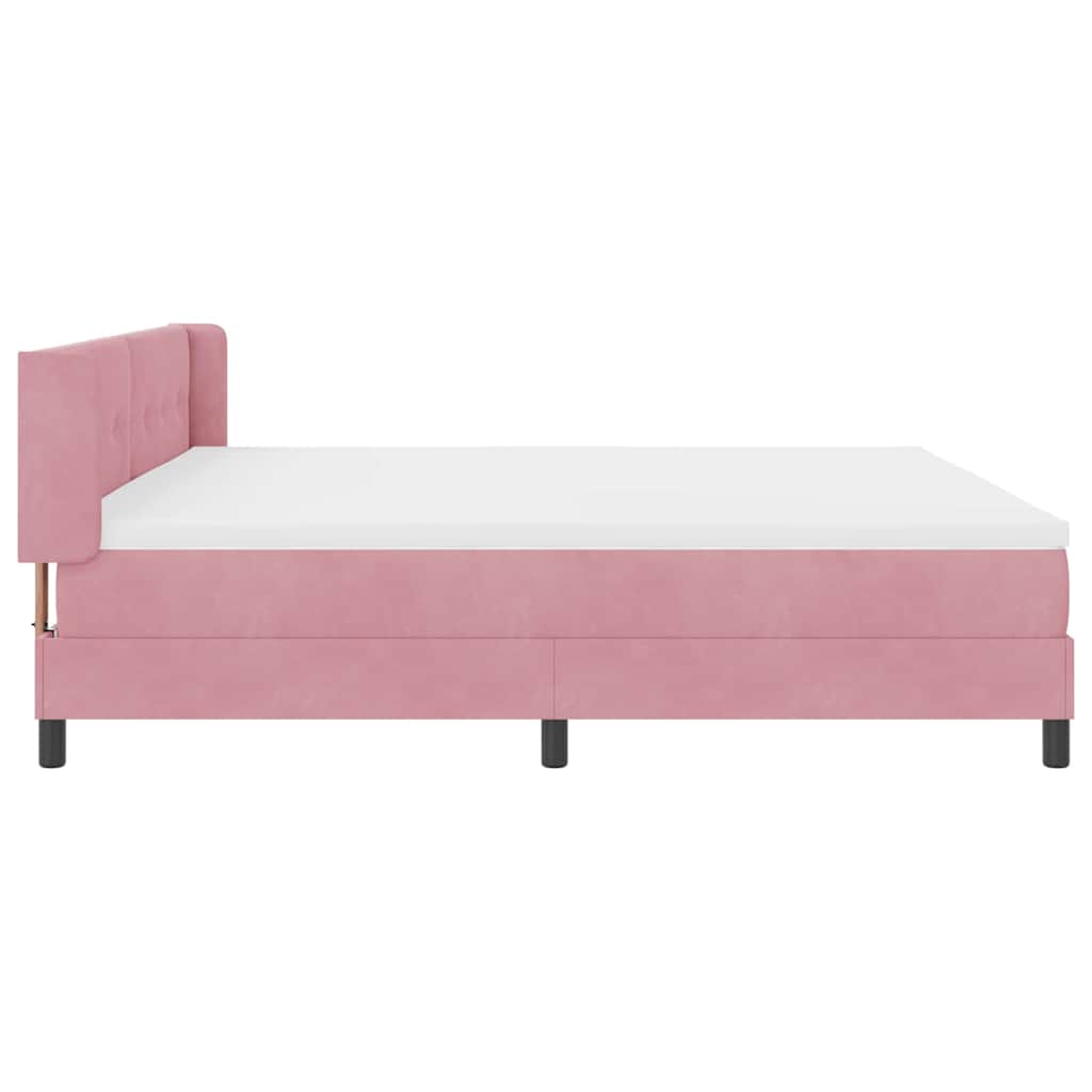 Letto a molle con testiera Rosa 200 x 200 cm Velluto | homemem39