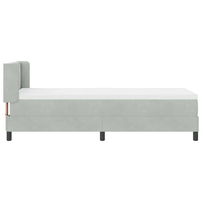 Letto a molle con testiera Grigio chiaro 200 x 80 cm Velluto | homemem39