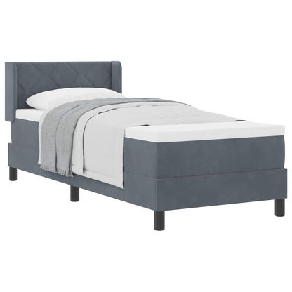 Letto a molle con testiera Grigio scuro 200 x 80 cm Velluto | homemem39