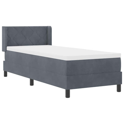 Letto a molle con testiera Grigio scuro 200 x 80 cm Velluto | homemem39