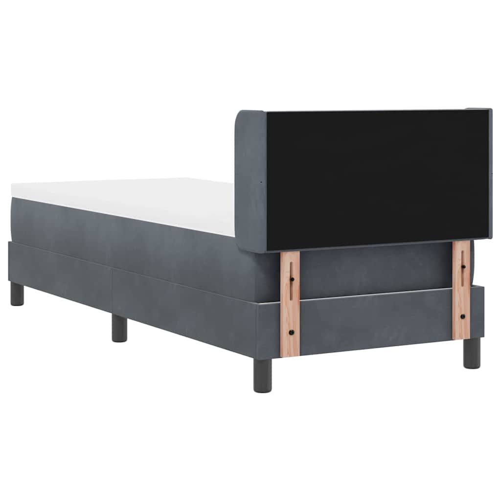 Letto a molle con testiera Grigio scuro 200 x 80 cm Velluto | homemem39