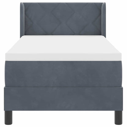 Letto a molle con testiera Grigio scuro 200 x 80 cm Velluto | homemem39