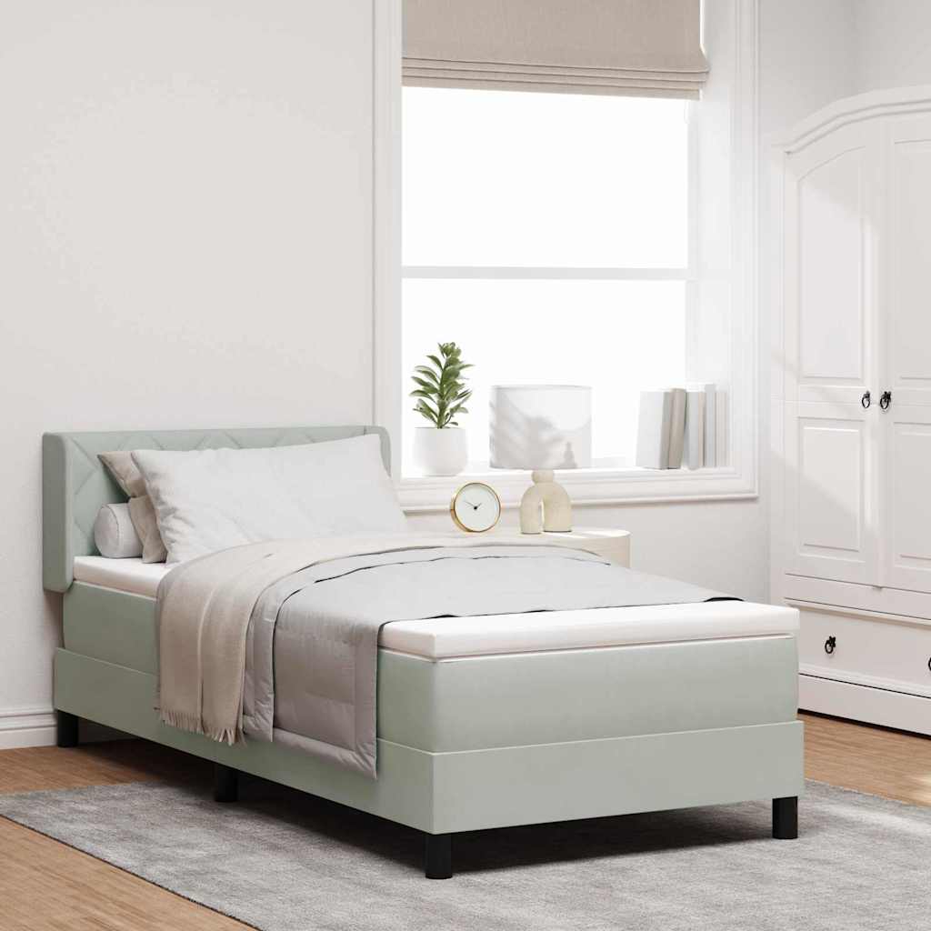 Letto a molle con testiera Grigio chiaro 190 x 90 cm Velluto | homemem39