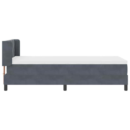 Letto Box Spring con Materasso Nero 100x200 cm in Velluto