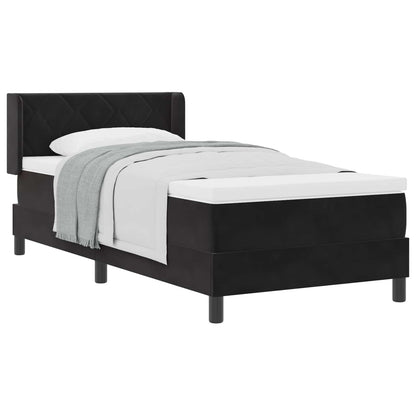 Letto a molle con testiera Nero 190 x 90 cm Velluto | homemem39