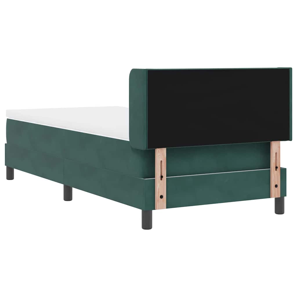 Letto a molle con materasso Verde Scuro 190 x 90 cm Poliestere