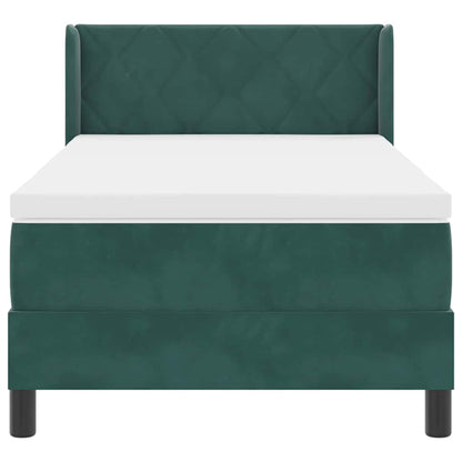 Letto a molle con materasso Verde Scuro 190 x 90 cm Poliestere