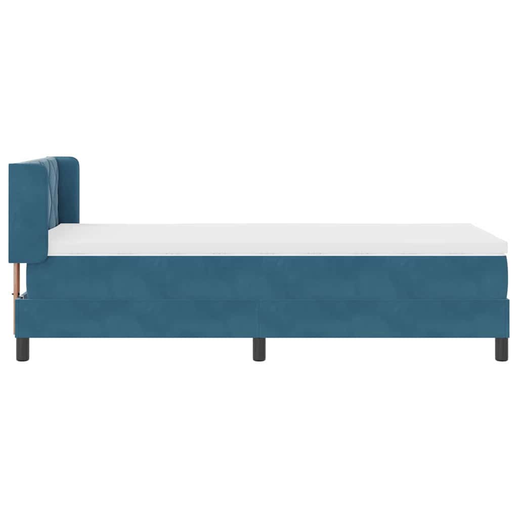 Letto a molle con testiera Blu Scuro 190 x 90 cm Velluto | homemem39
