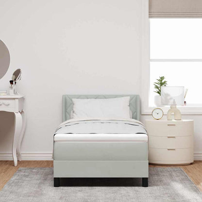 Letto a molle con testiera Grigio chiaro 200 x 90 cm Velluto | homemem39