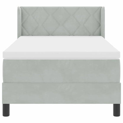 Letto a molle con testiera Grigio chiaro 200 x 90 cm Velluto | homemem39