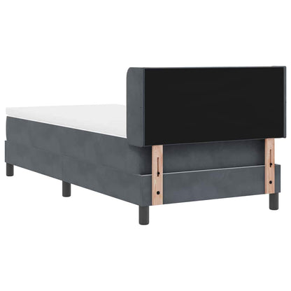 Letto a molle con testiera Grigio scuro 200 x 90 cm Velluto | homemem39
