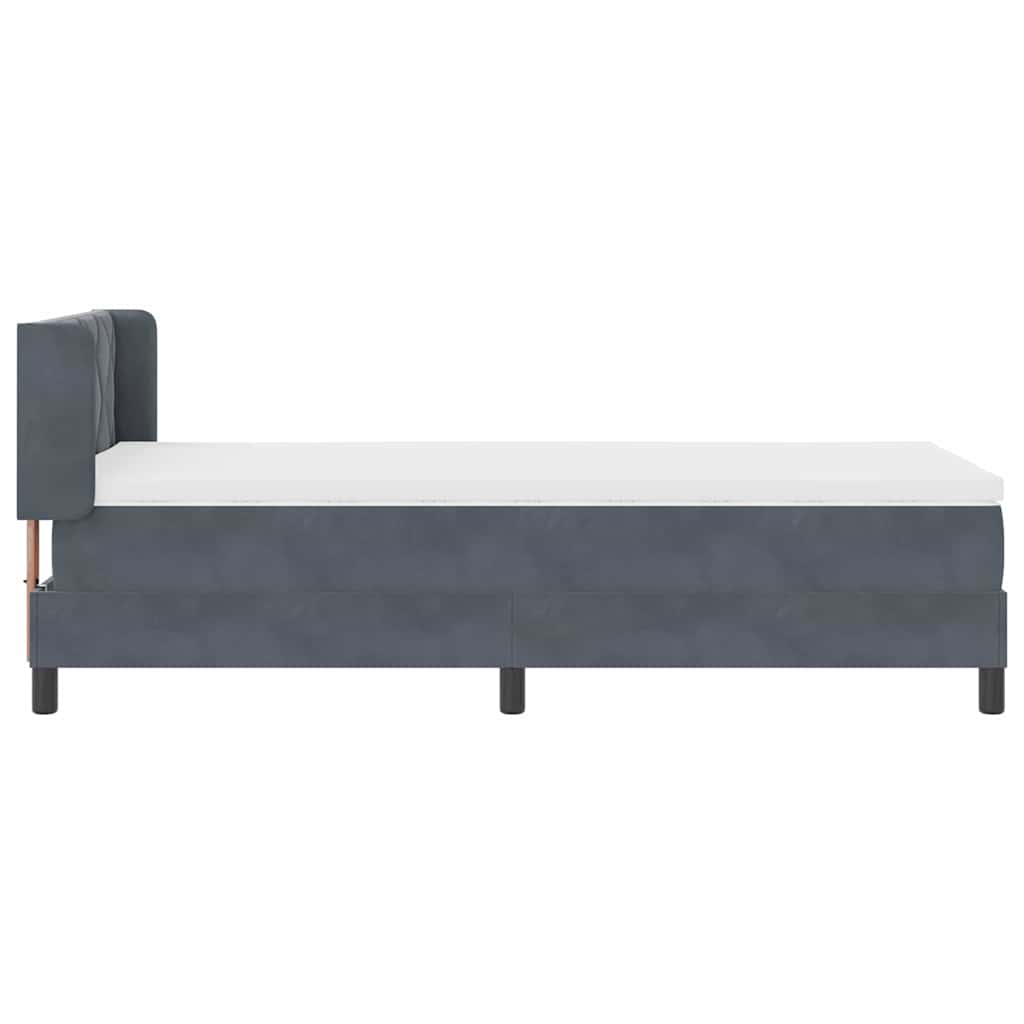 Letto a molle con materasso Grigio scuro 200 x 90 cm Poliestere