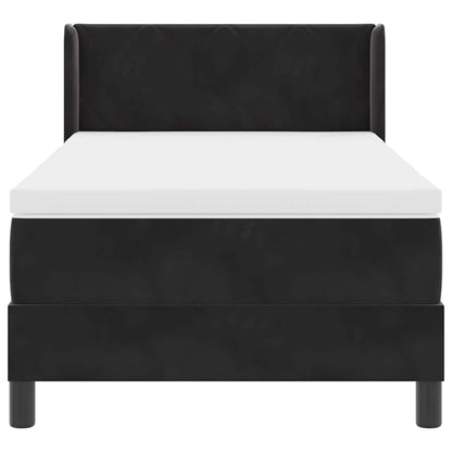 Letto a molle con materasso Nero 200 x 90 cm Poliestere