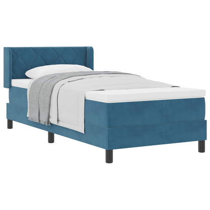 Letto a molle con testiera Blu Scuro 200 x 90 cm Velluto | homemem39