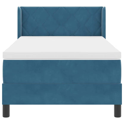 Letto a molle con testiera Blu Scuro 200 x 90 cm Velluto | homemem39