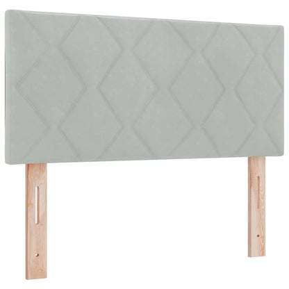 Letto a molle con testiera Grigio chiaro 200 x 100 cm Velluto | homemem39