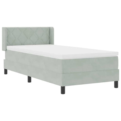 Letto a molle con testiera Grigio chiaro 200 x 100 cm Velluto | homemem39