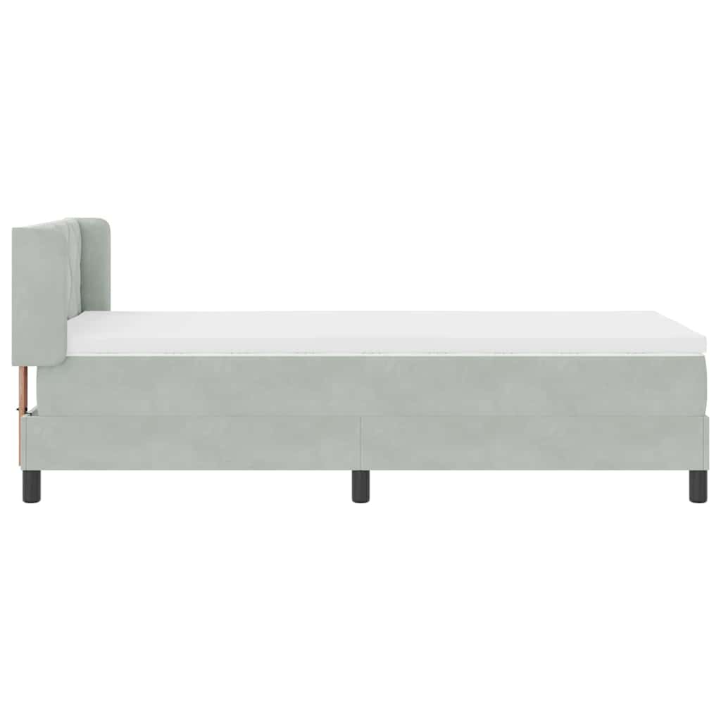 Letto a molle con testiera Grigio chiaro 200 x 100 cm Velluto | homemem39