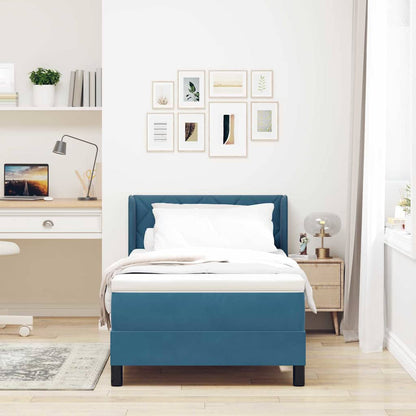 Letto a molle con testiera Blu Scuro 200 x 100 cm Velluto | homemem39